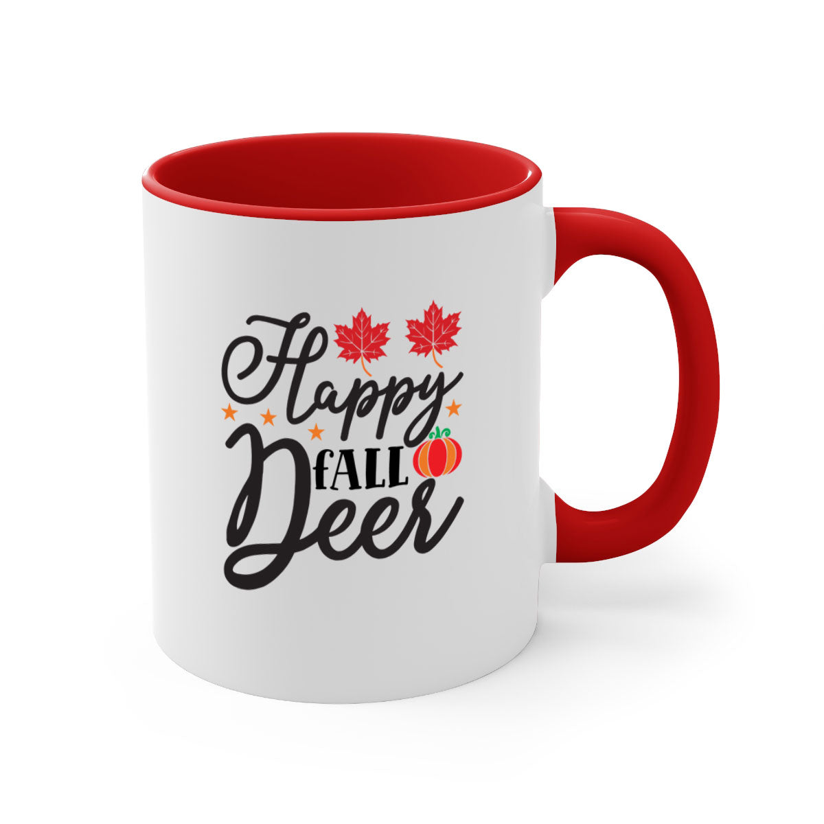 Happyfalldeer 254# Mug featuring a two-tone design with a colored handle and glossy finish, available in multiple colors.