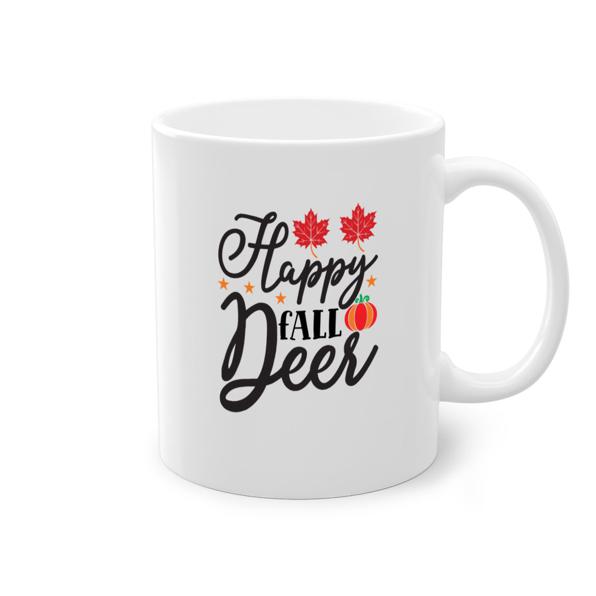 Happyfalldeer 254# Mug featuring a two-tone design with a colored handle and glossy finish, available in multiple colors.
