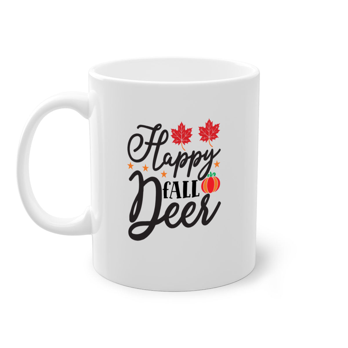 Happyfalldeer 254# Mug featuring a two-tone design with a colored handle and glossy finish, available in multiple colors.