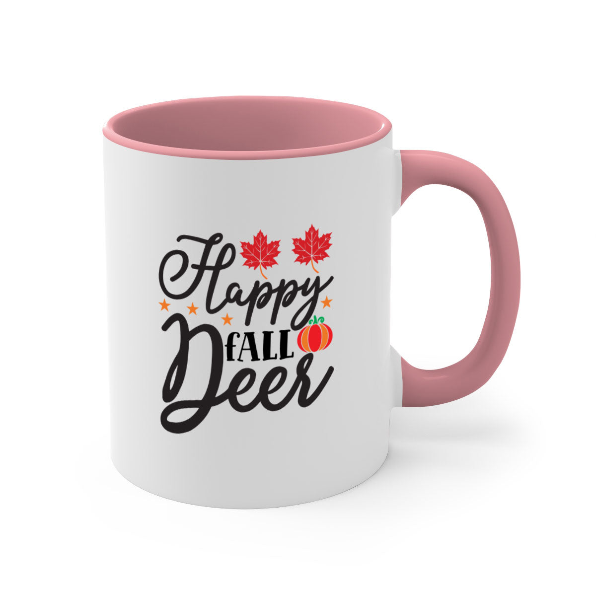 Happyfalldeer 254# Mug featuring a two-tone design with a colored handle and glossy finish, available in multiple colors.
