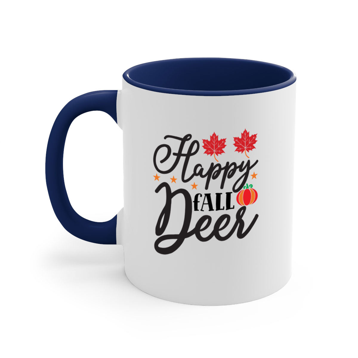 Happyfalldeer 254# Mug featuring a two-tone design with a colored handle and glossy finish, available in multiple colors.