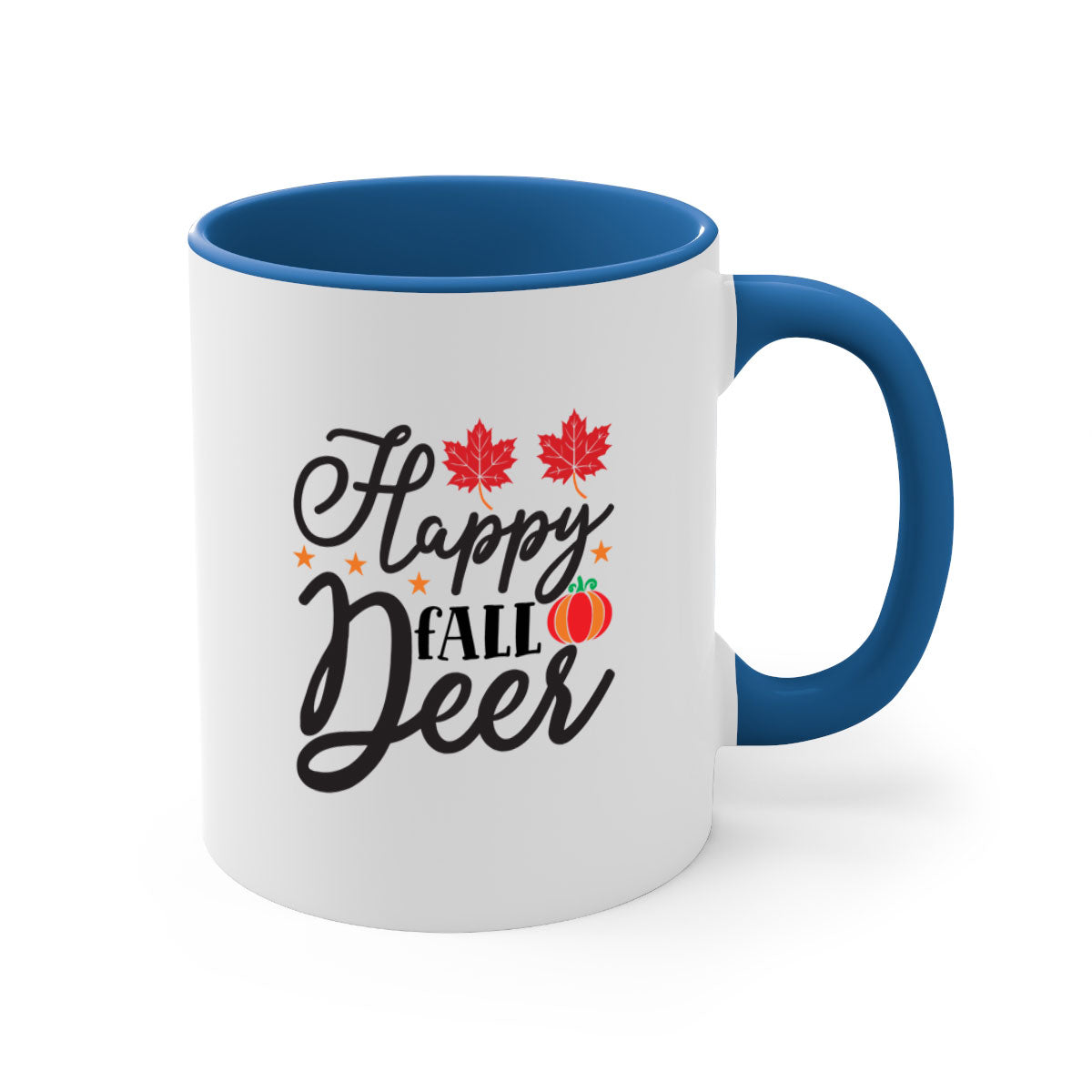 Happyfalldeer 254# Mug featuring a two-tone design with a colored handle and glossy finish, available in multiple colors.