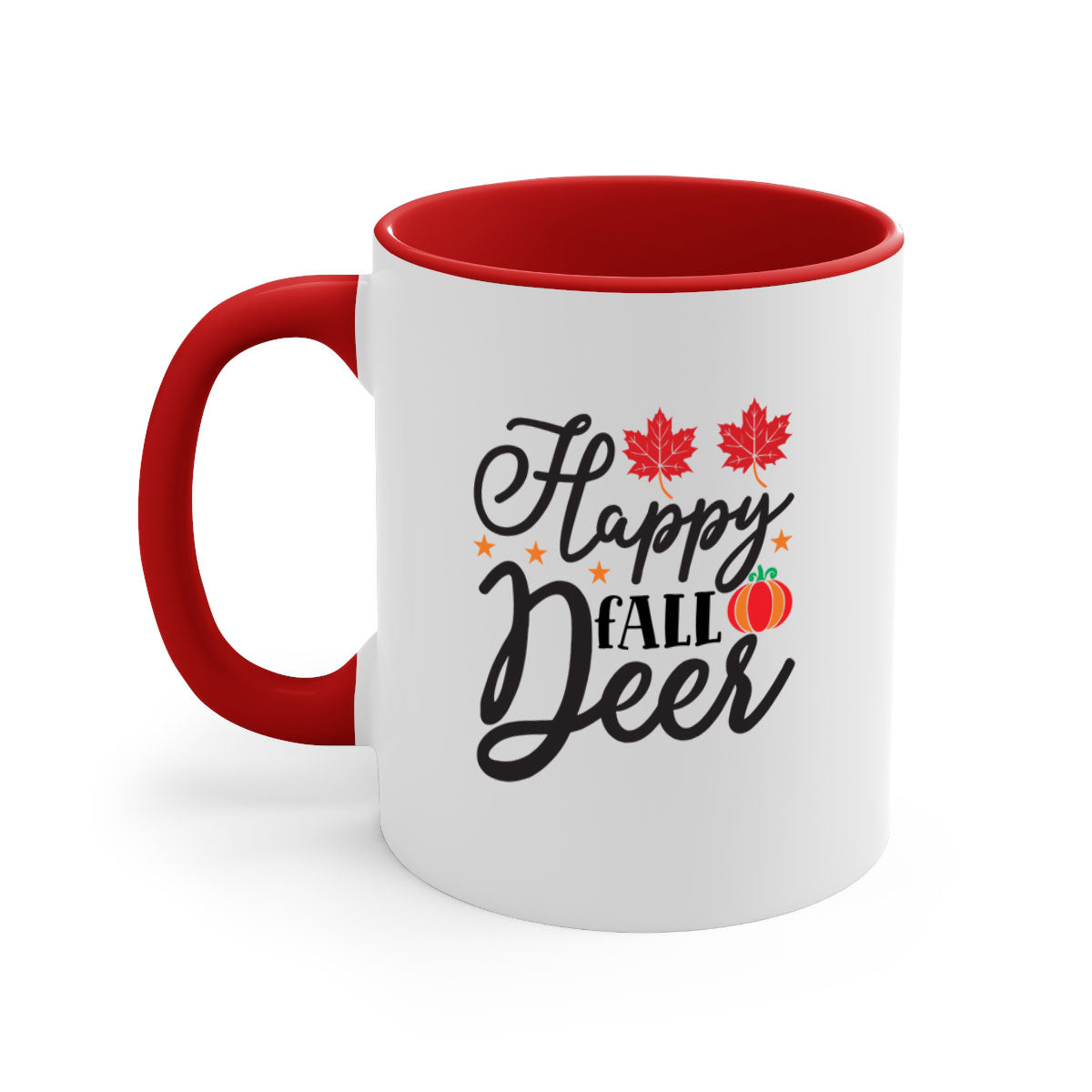 Happyfalldeer 254# Mug featuring a two-tone design with a colored handle and glossy finish, available in multiple colors.