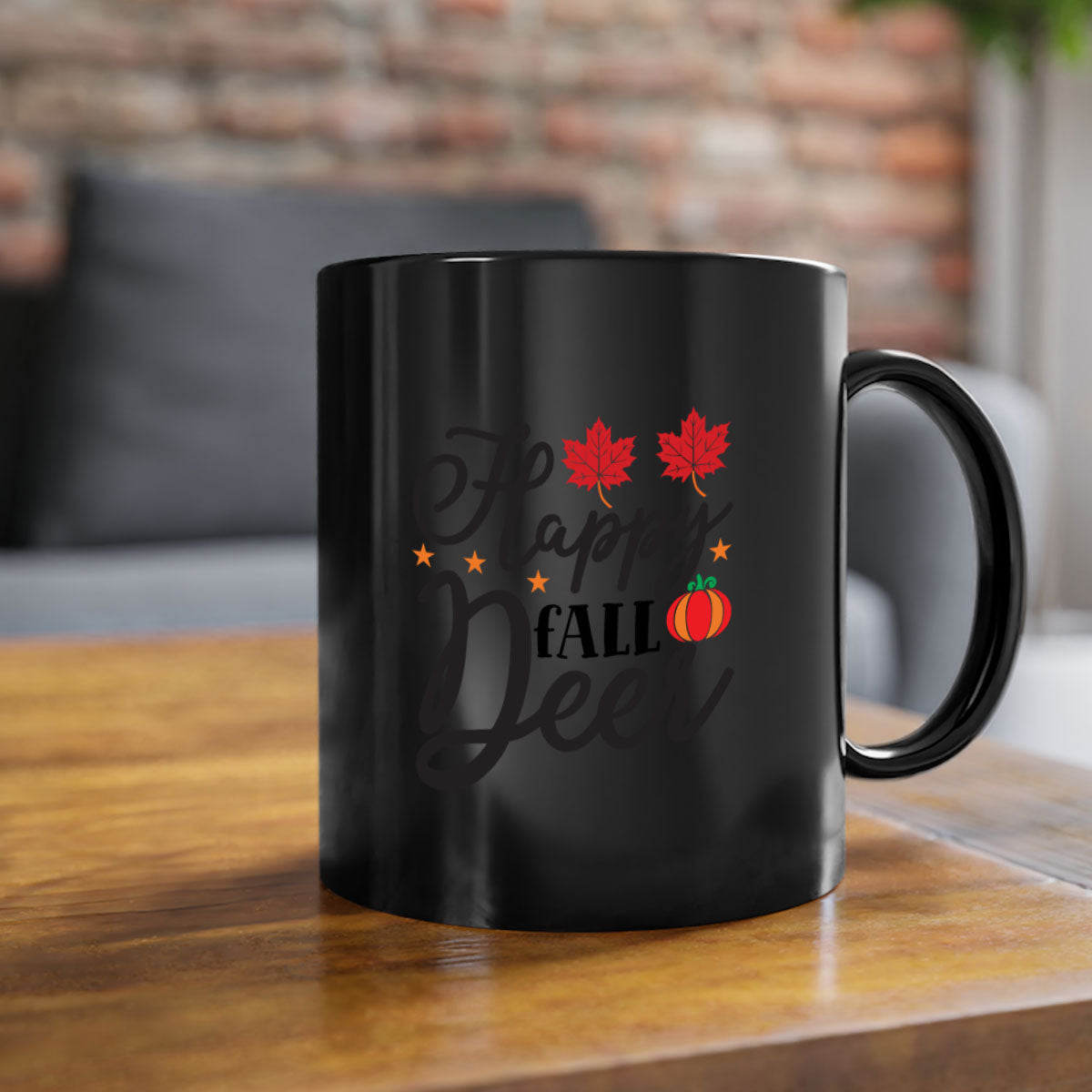 Happyfalldeer 254# Mug featuring a two-tone design with a colored handle and glossy finish, available in multiple colors.