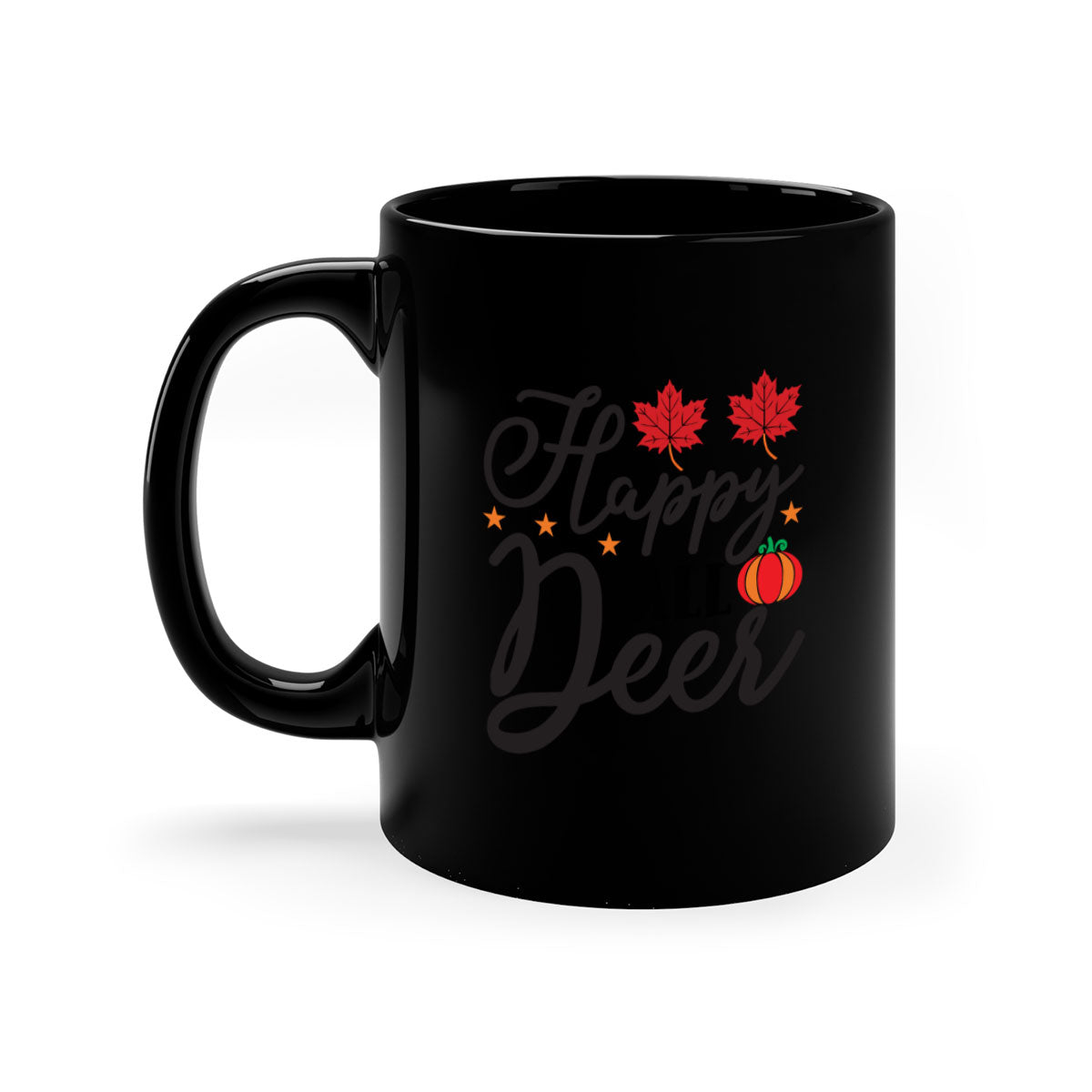 Happyfalldeer 254# Mug featuring a two-tone design with a colored handle and glossy finish, available in multiple colors.