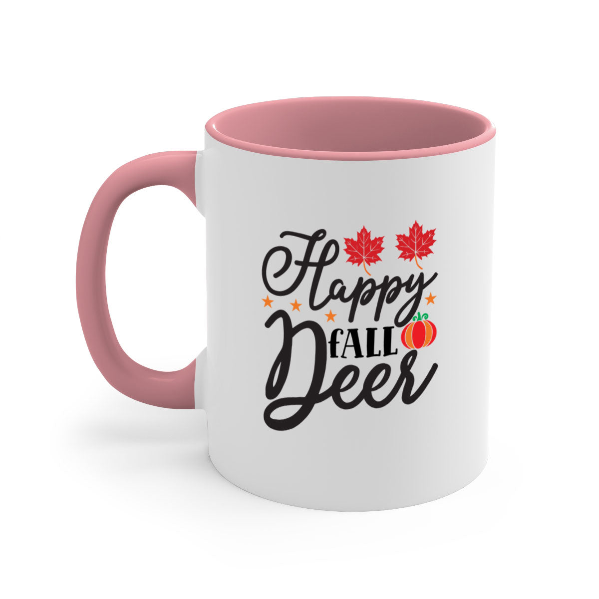 Happyfalldeer 254# Mug featuring a two-tone design with a colored handle and glossy finish, available in multiple colors.