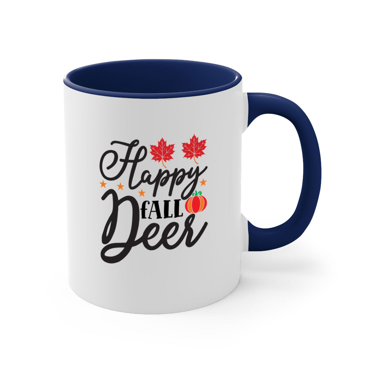 Happyfalldeer 254# Mug featuring a two-tone design with a colored handle and glossy finish, available in multiple colors.