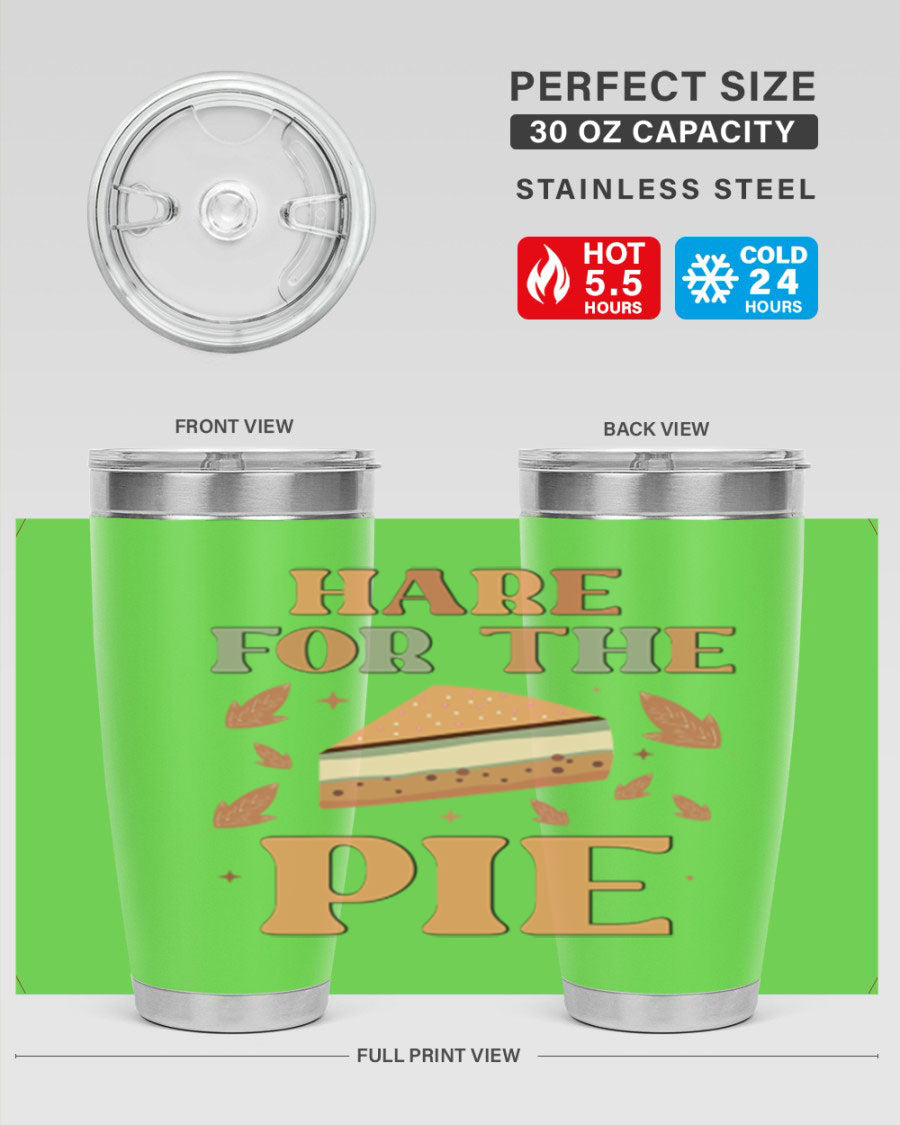 Hare For The Pie 261# fall tumbler, 20oz stainless steel with a stylish design, perfect for hot and cold beverages.