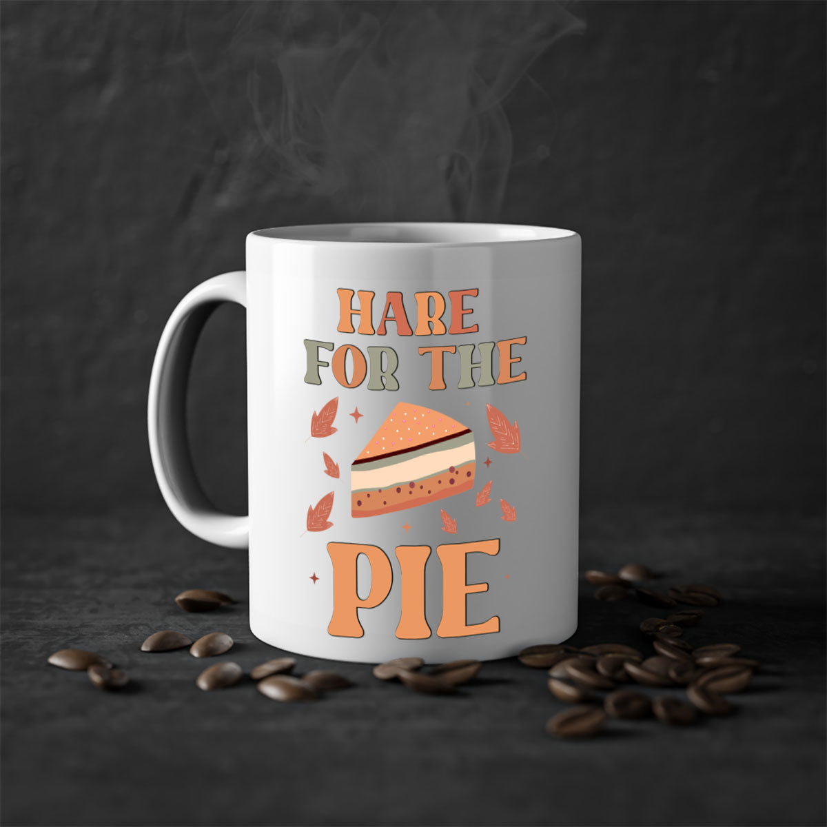Hare For The Pie 261# Mug featuring a glossy finish, colored handle, and interior, available in multiple colors.