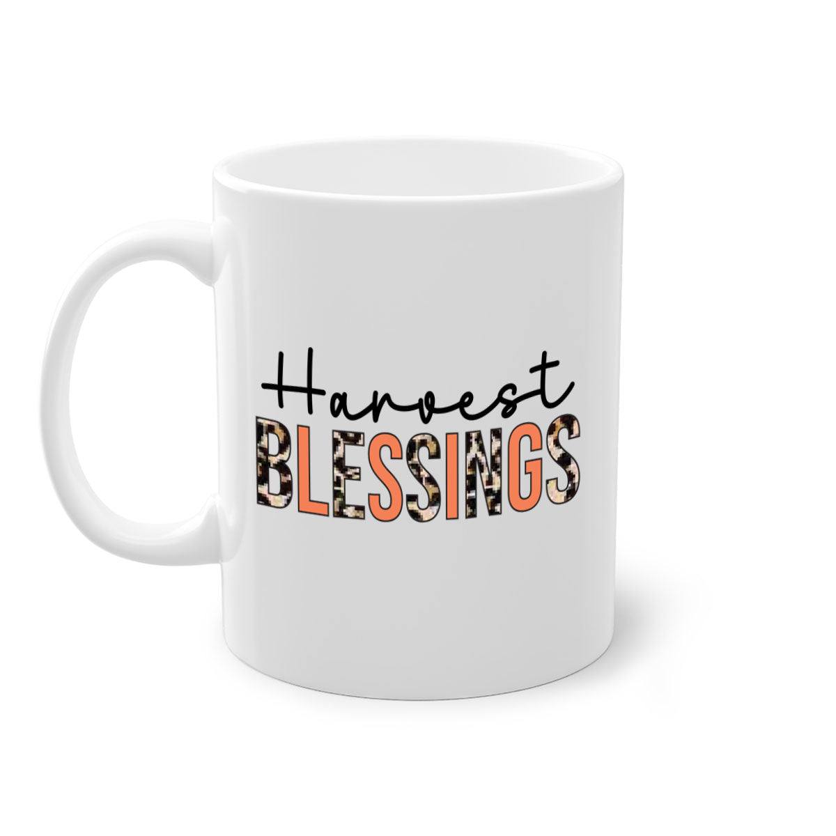 Harvest Blessings 263# Mug featuring a glossy finish, colored handle, and interior, available in multiple colors and sizes.