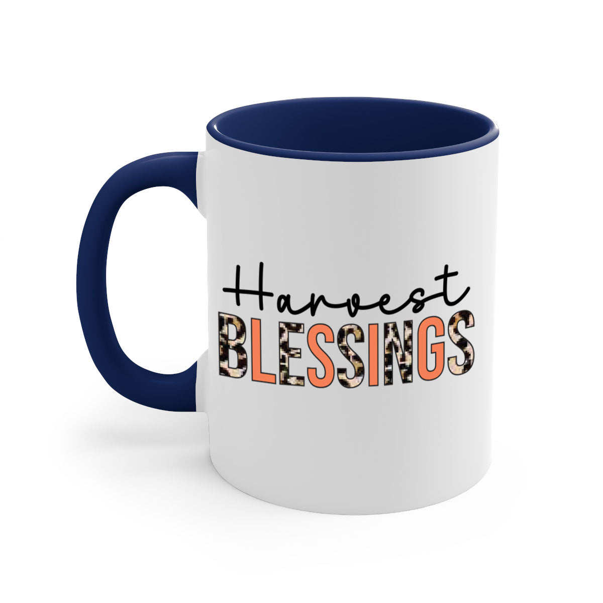 Harvest Blessings 263# Mug featuring a glossy finish, colored handle, and interior, available in multiple colors and sizes.