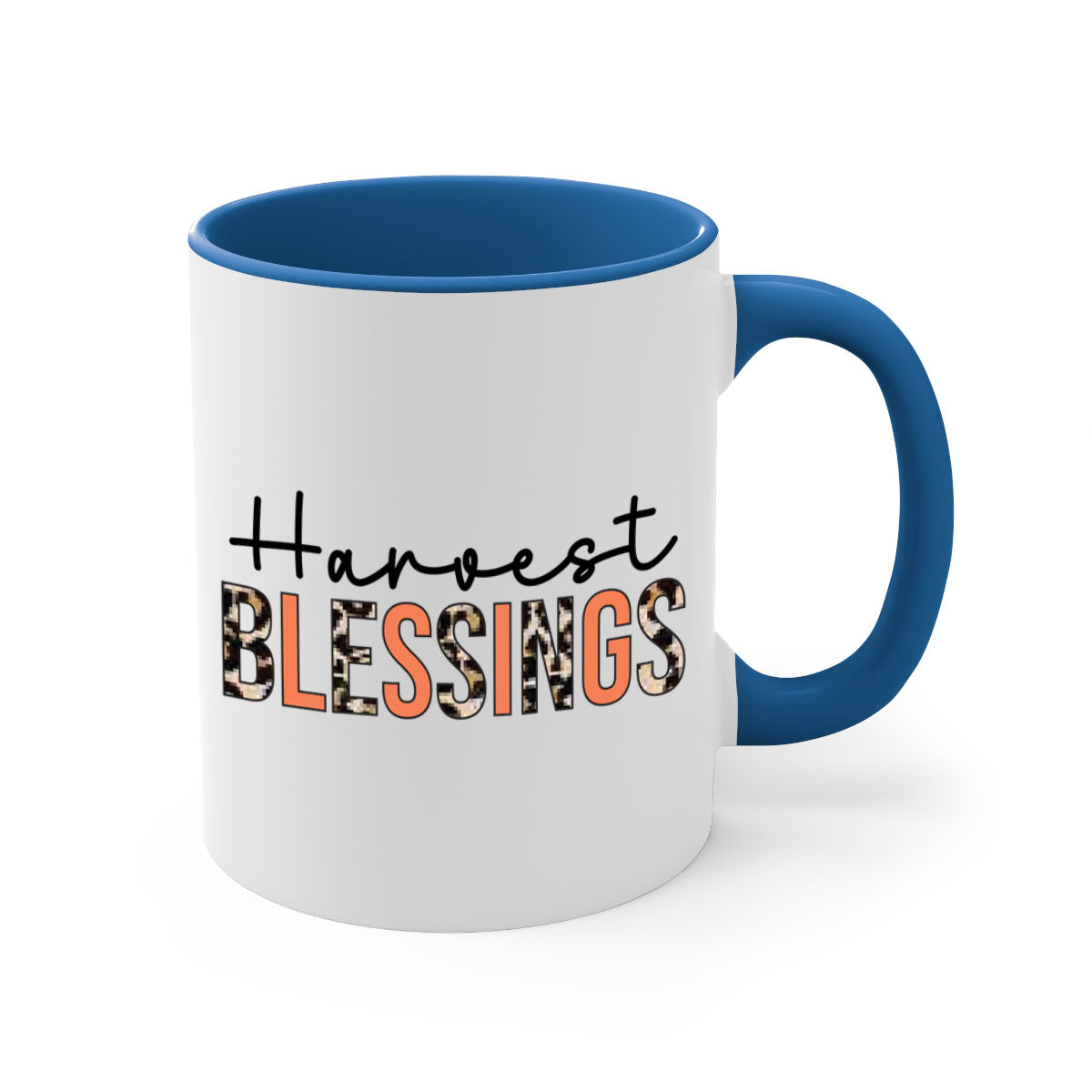 Harvest Blessings 263# Mug featuring a glossy finish, colored handle, and interior, available in multiple colors and sizes.