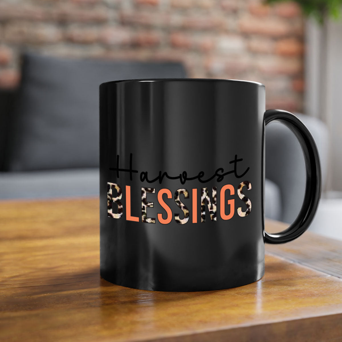 Harvest Blessings 263# Mug featuring a glossy finish, colored handle, and interior, available in multiple colors and sizes.