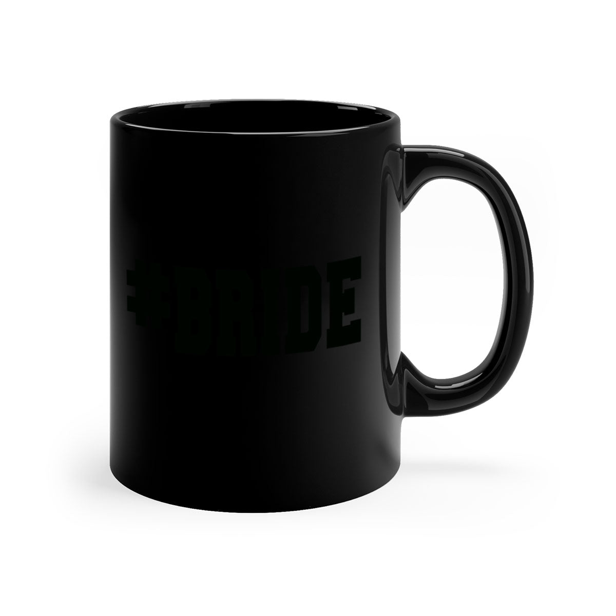 Hashtag bride 146# Mug featuring a glossy finish, colored handle, and interior, available in multiple colors.
