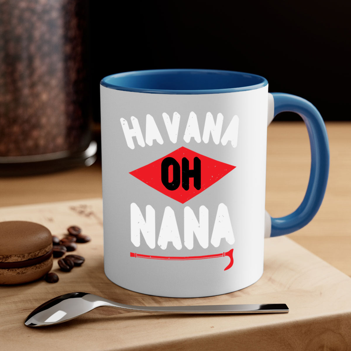 HAVANA OH NANA 104# Mug featuring a two-tone design with a colored handle and glossy finish, available in multiple colors.