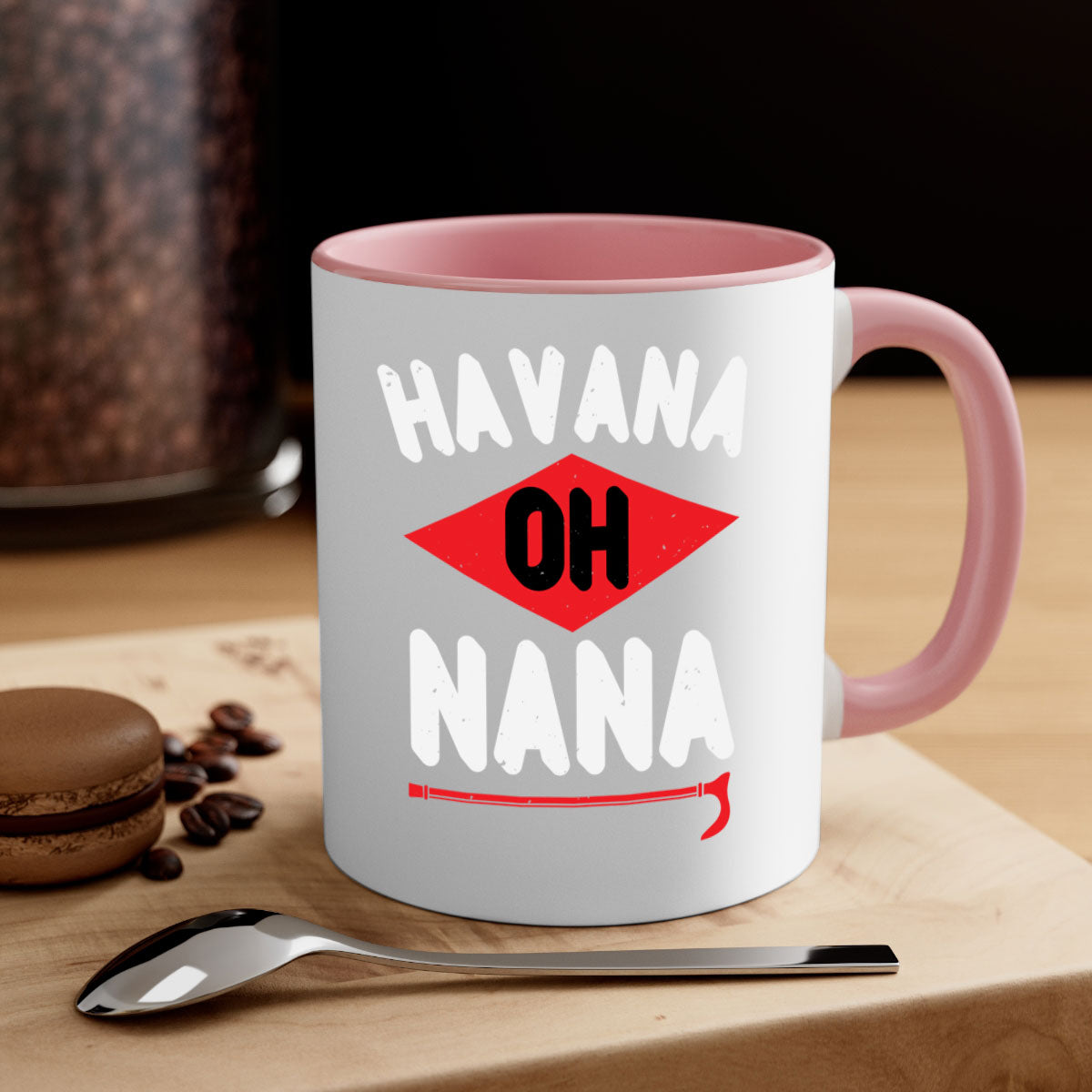 HAVANA OH NANA 104# Mug featuring a two-tone design with a colored handle and glossy finish, available in multiple colors.
