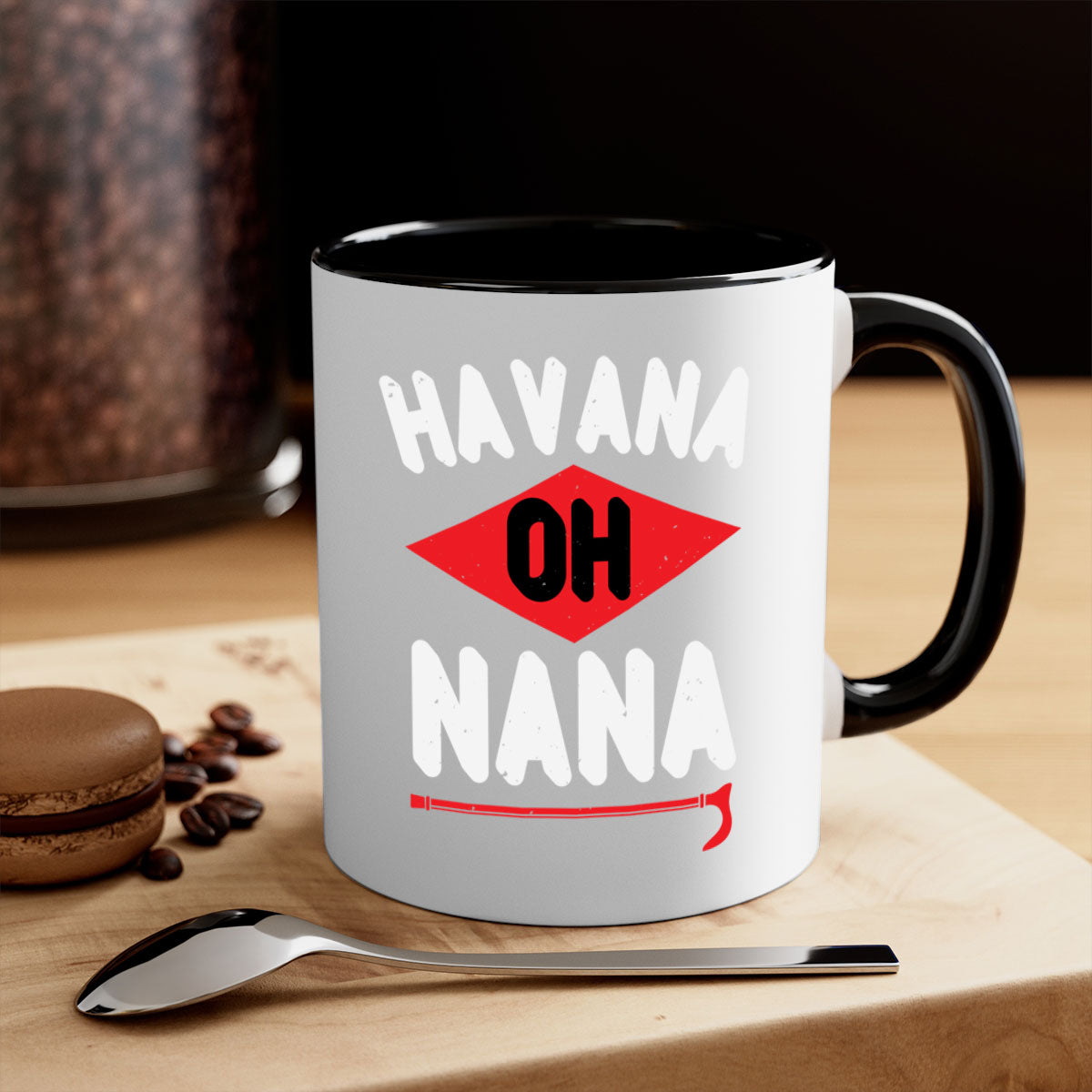 HAVANA OH NANA 104# Mug featuring a two-tone design with a colored handle and glossy finish, available in multiple colors.