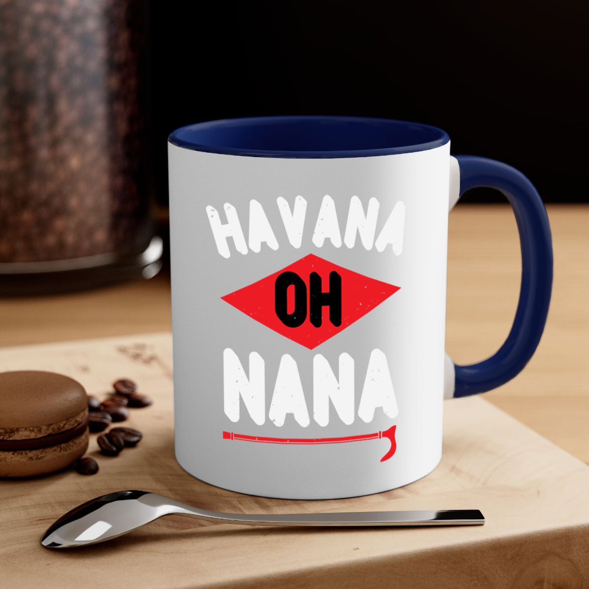 HAVANA OH NANA 104# Mug featuring a two-tone design with a colored handle and glossy finish, available in multiple colors.