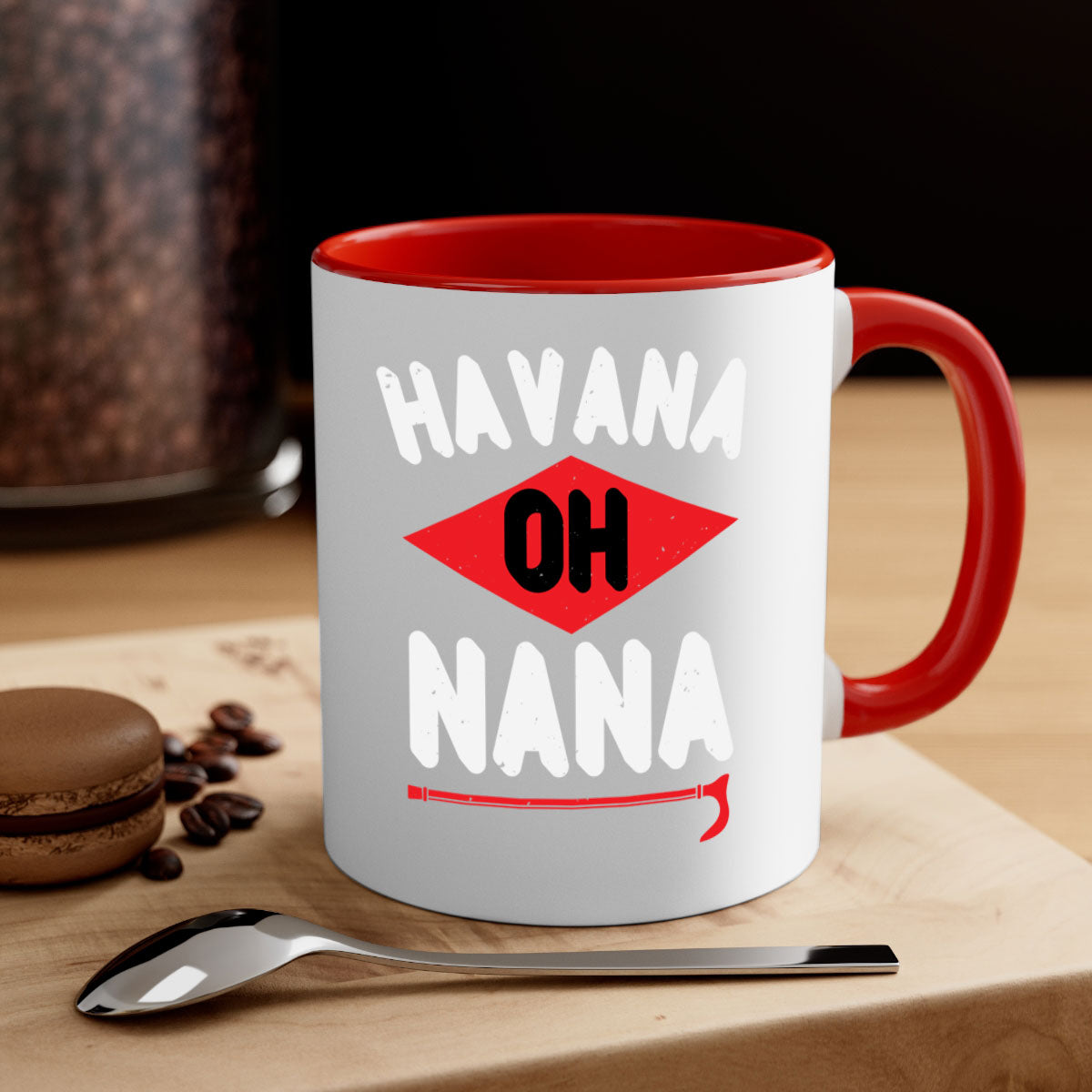 HAVANA OH NANA 104# Mug featuring a two-tone design with a colored handle and glossy finish, available in multiple colors.