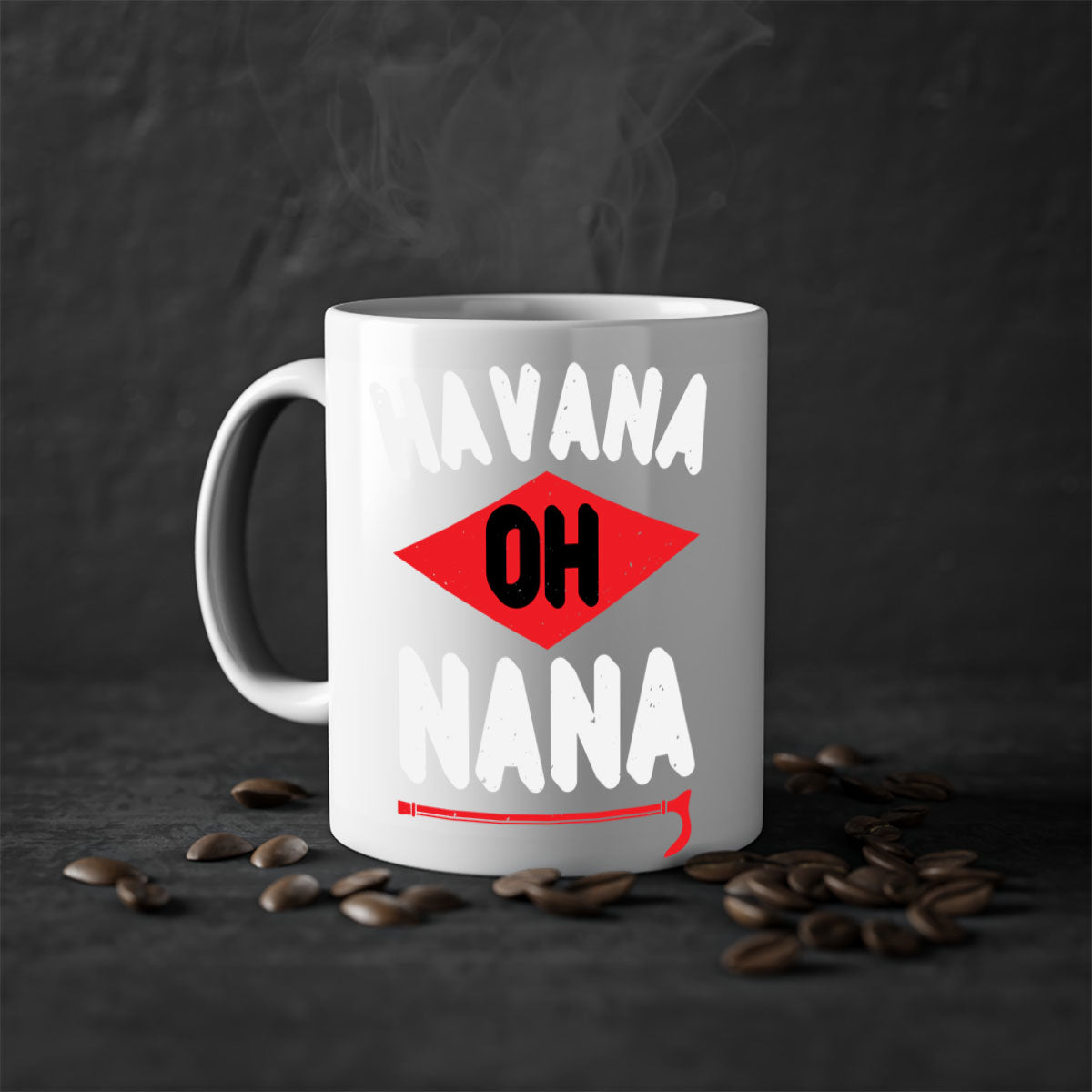HAVANA OH NANA 104# Mug featuring a two-tone design with a colored handle and glossy finish, available in multiple colors.