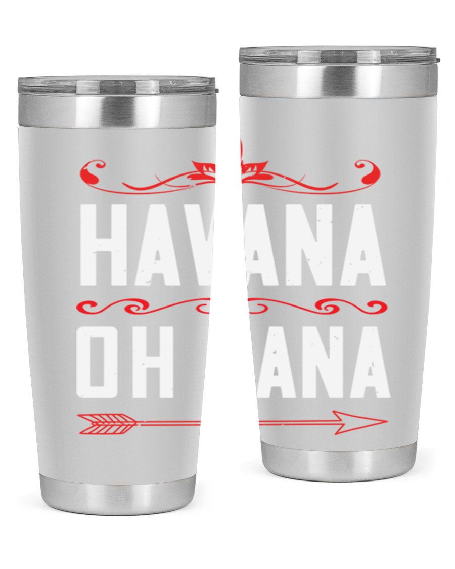 HAVANA oh nana 26# Tumbler, a stylish 20oz stainless steel tumbler with double wall vacuum insulation and a drink-thru lid.