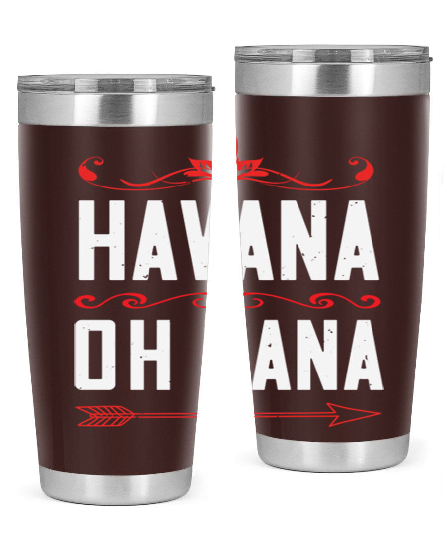HAVANA oh nana 26# Tumbler, a stylish 20oz stainless steel tumbler with double wall vacuum insulation and a drink-thru lid.