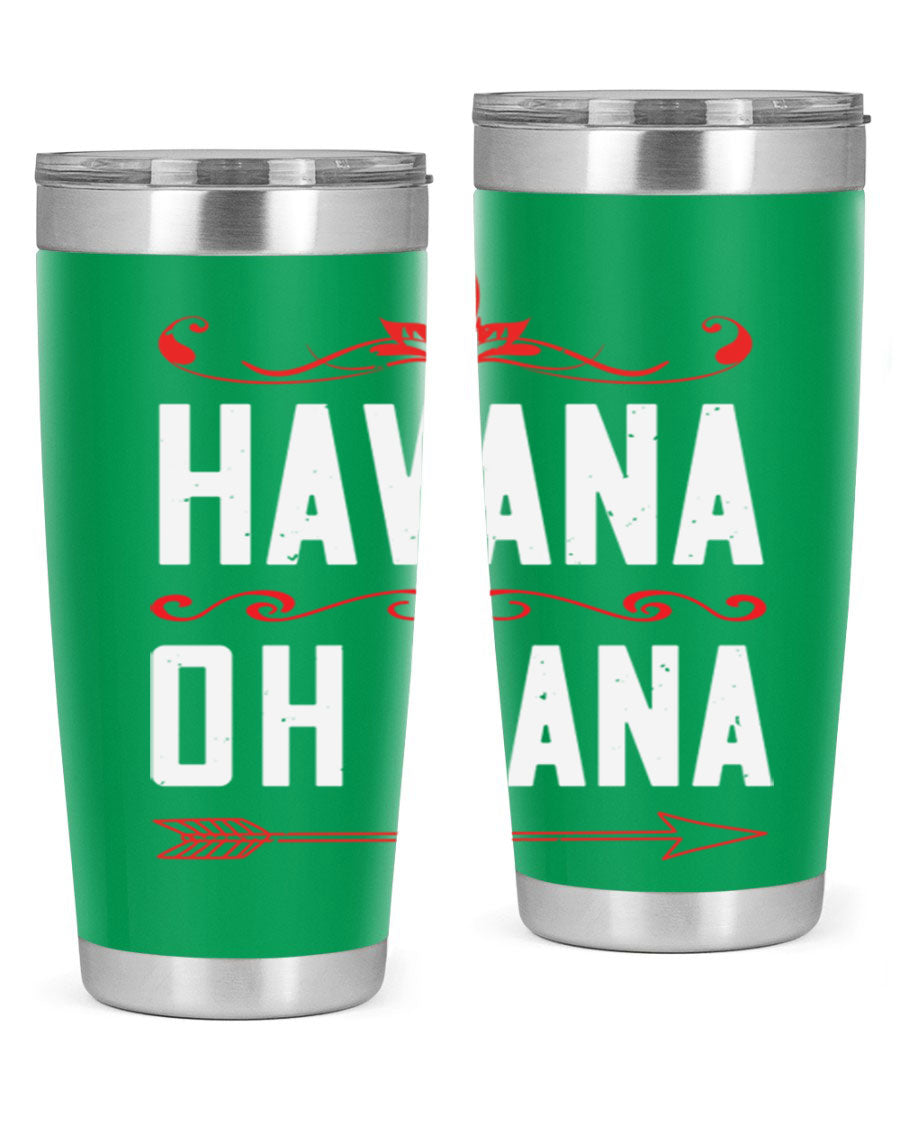 HAVANA oh nana 26# Tumbler, a stylish 20oz stainless steel tumbler with double wall vacuum insulation and a drink-thru lid.