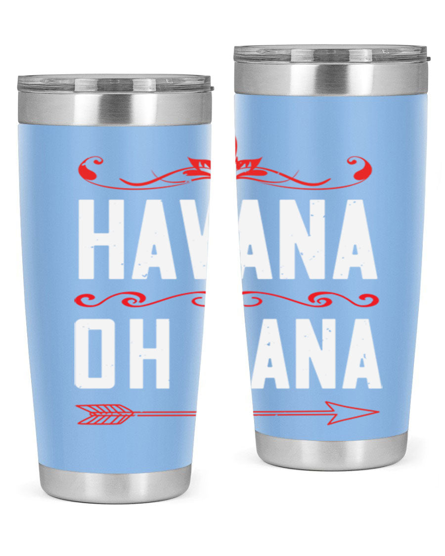 HAVANA oh nana 26# Tumbler, a stylish 20oz stainless steel tumbler with double wall vacuum insulation and a drink-thru lid.