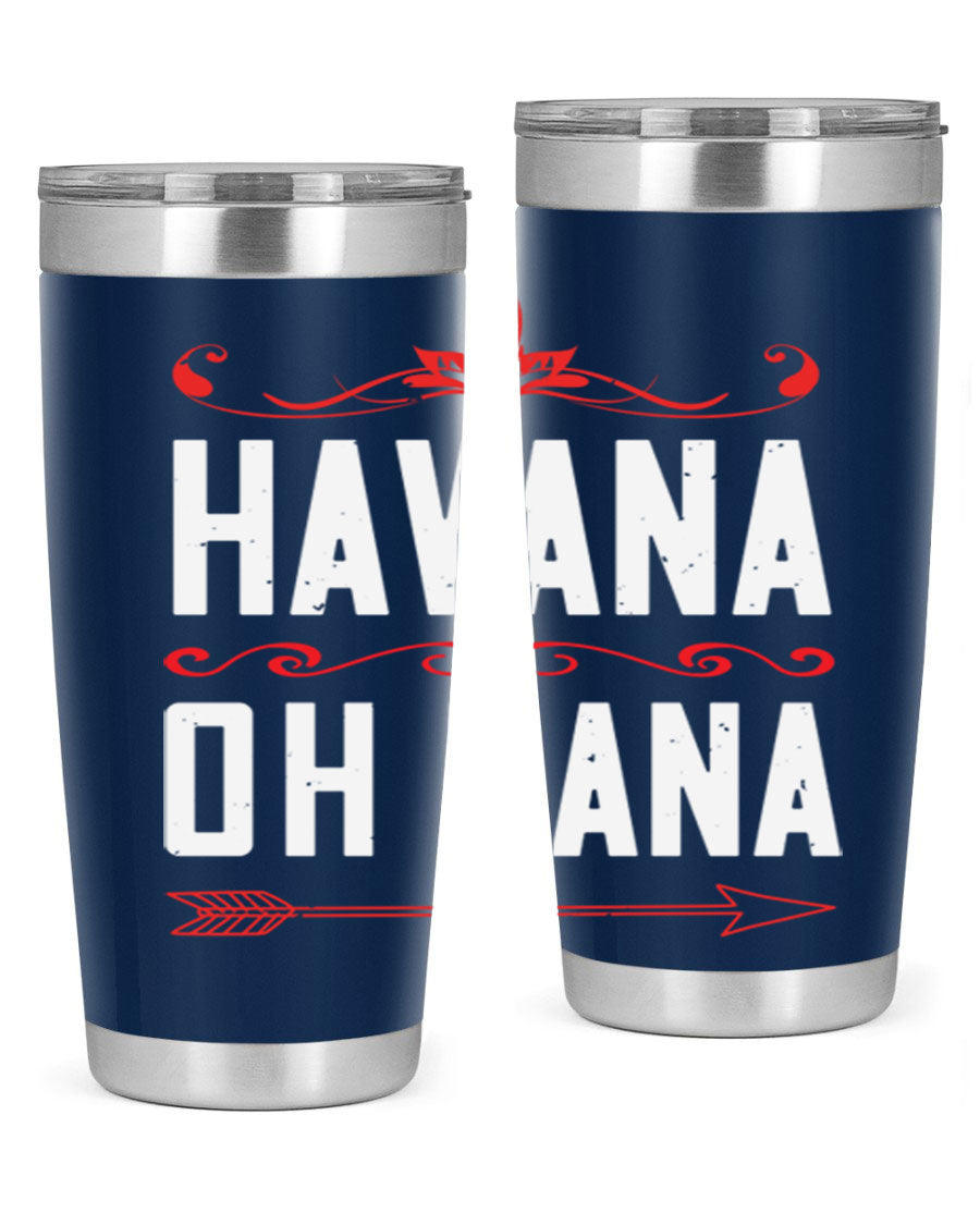 HAVANA oh nana 26# Tumbler, a stylish 20oz stainless steel tumbler with double wall vacuum insulation and a drink-thru lid.