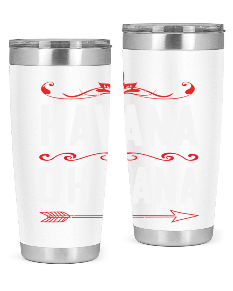 HAVANA oh nana 26# Tumbler, a stylish 20oz stainless steel tumbler with double wall vacuum insulation and a drink-thru lid.