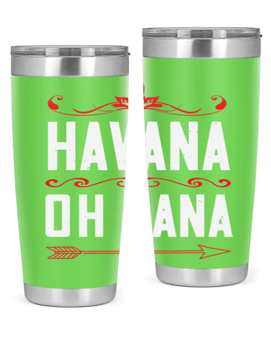 HAVANA oh nana 26# Tumbler, a stylish 20oz stainless steel tumbler with double wall vacuum insulation and a drink-thru lid.