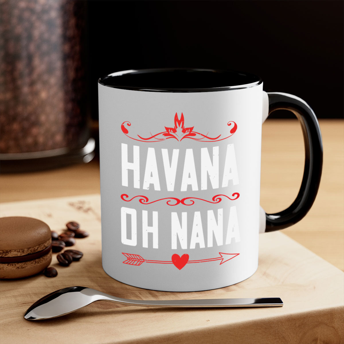 HAVANA oh nana 26# Mug featuring a glossy finish, colored handle, and interior, available in multiple colors and sizes.