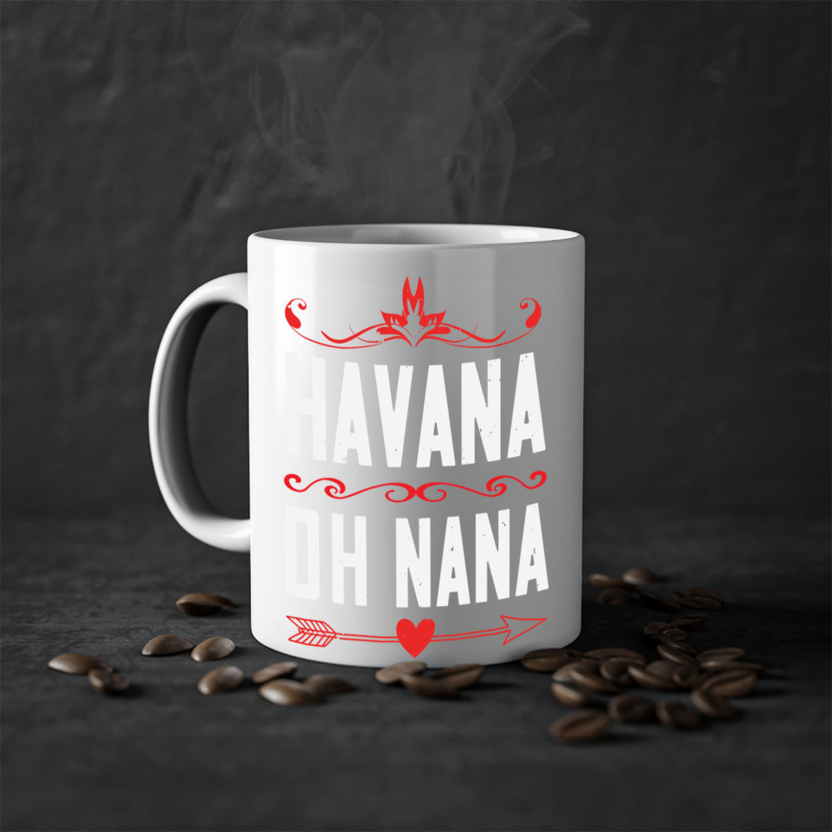 HAVANA oh nana 26# Mug featuring a glossy finish, colored handle, and interior, available in multiple colors and sizes.