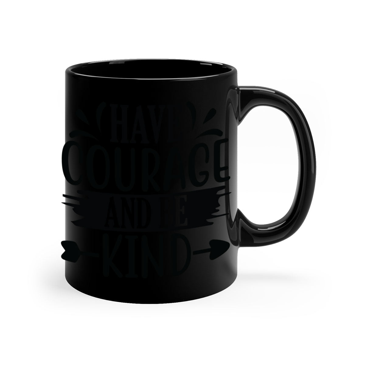 Have Courage and Be Kind Mug with colorful handle and glossy finish, available in multiple colors and sizes.