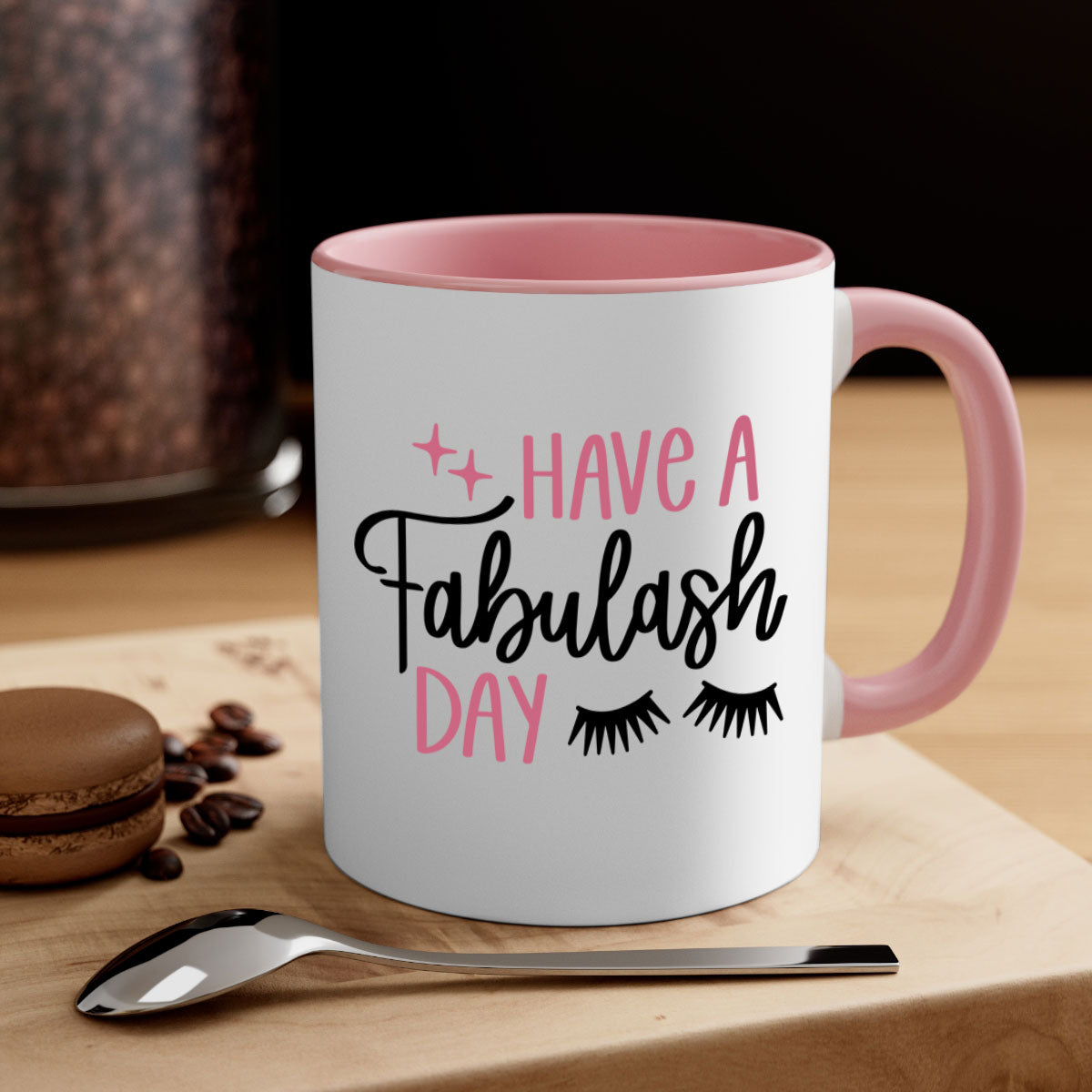 Have Fabulash Day Style 90# Mug with colorful handle and glossy finish, available in multiple colors and sizes.