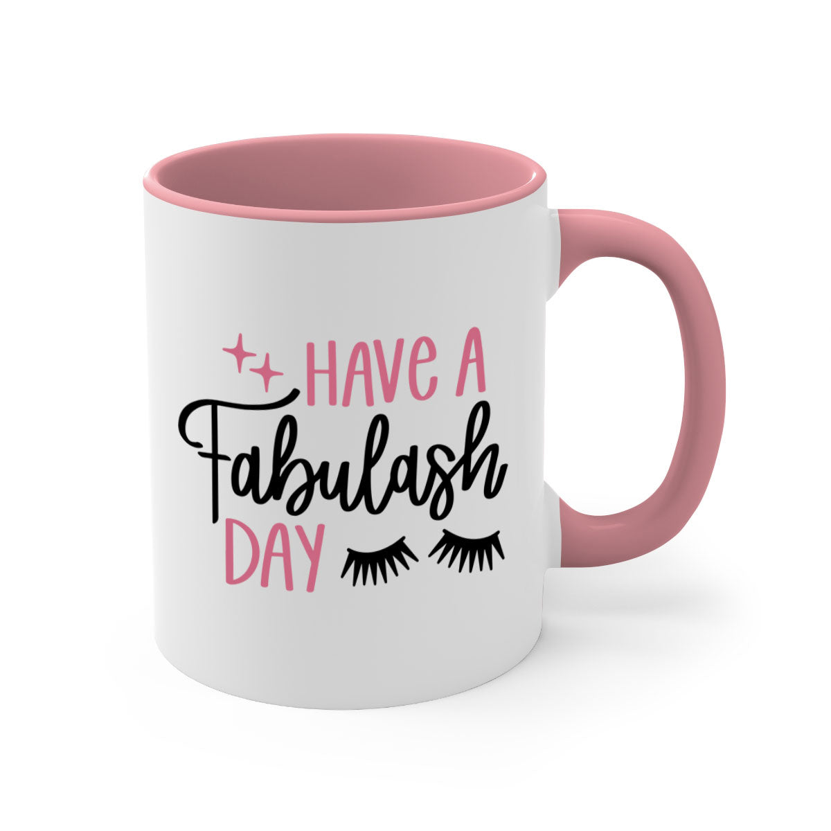 Have Fabulash Day Style 90# Mug with colorful handle and glossy finish, available in multiple colors and sizes.