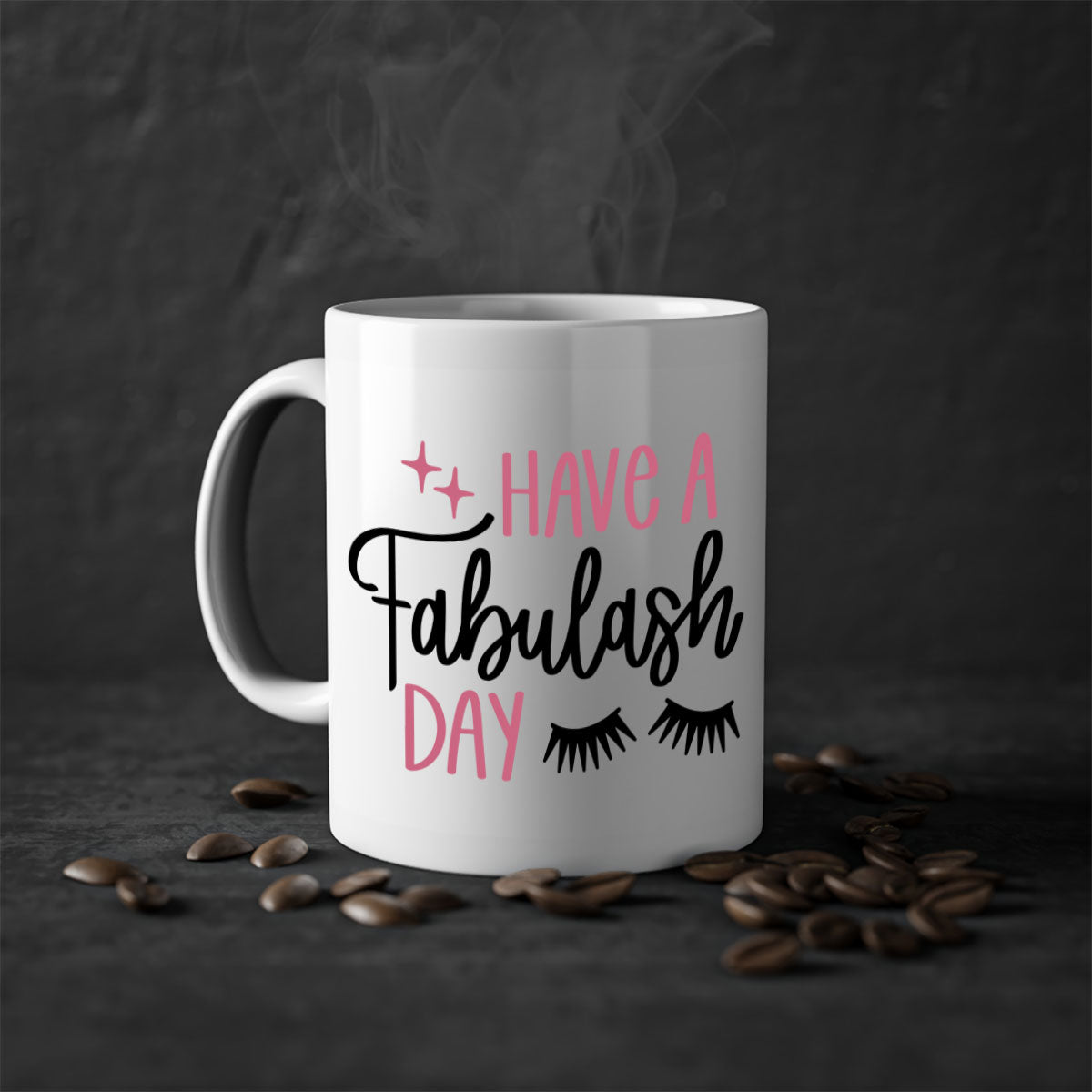 Have Fabulash Day Style 90# Mug with colorful handle and glossy finish, available in multiple colors and sizes.