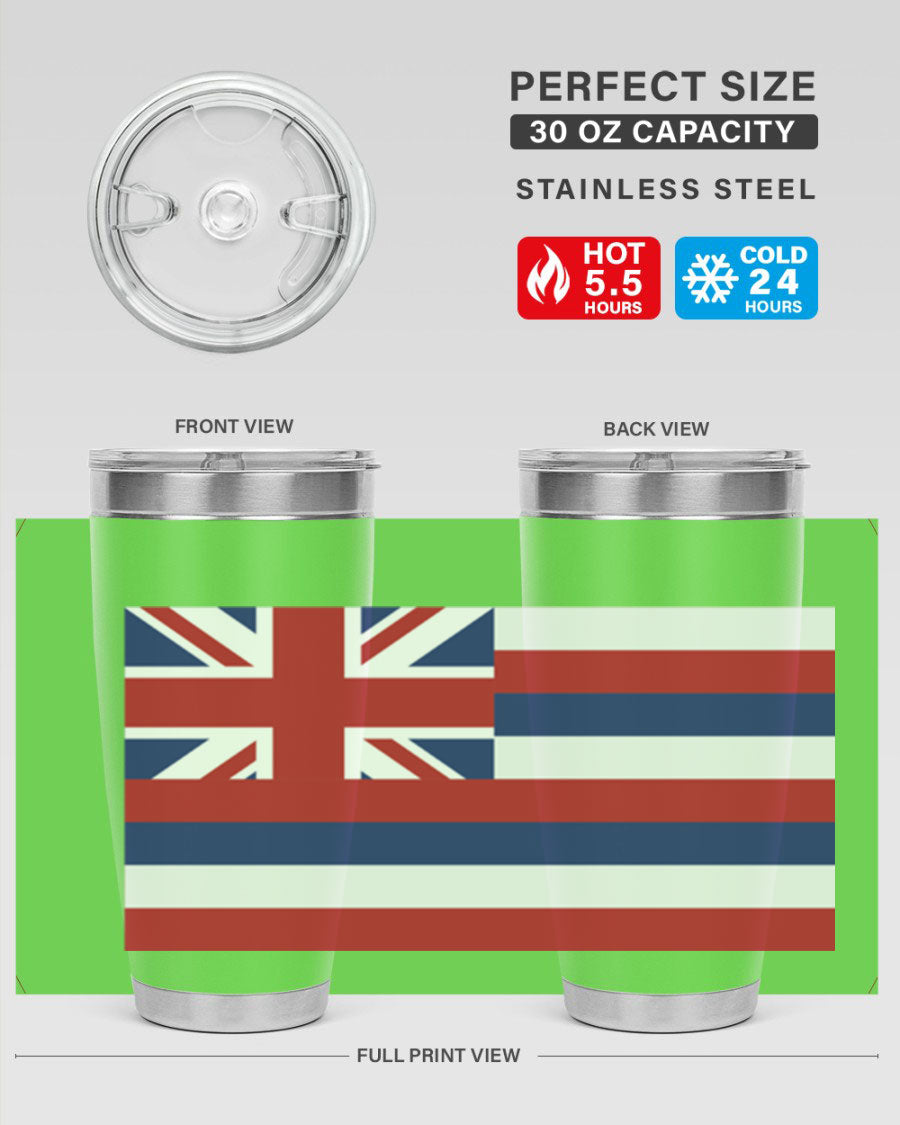 Hawaii 41# Tumbler showcasing double wall vacuum insulation and vibrant design, perfect for hot and cold beverages.
