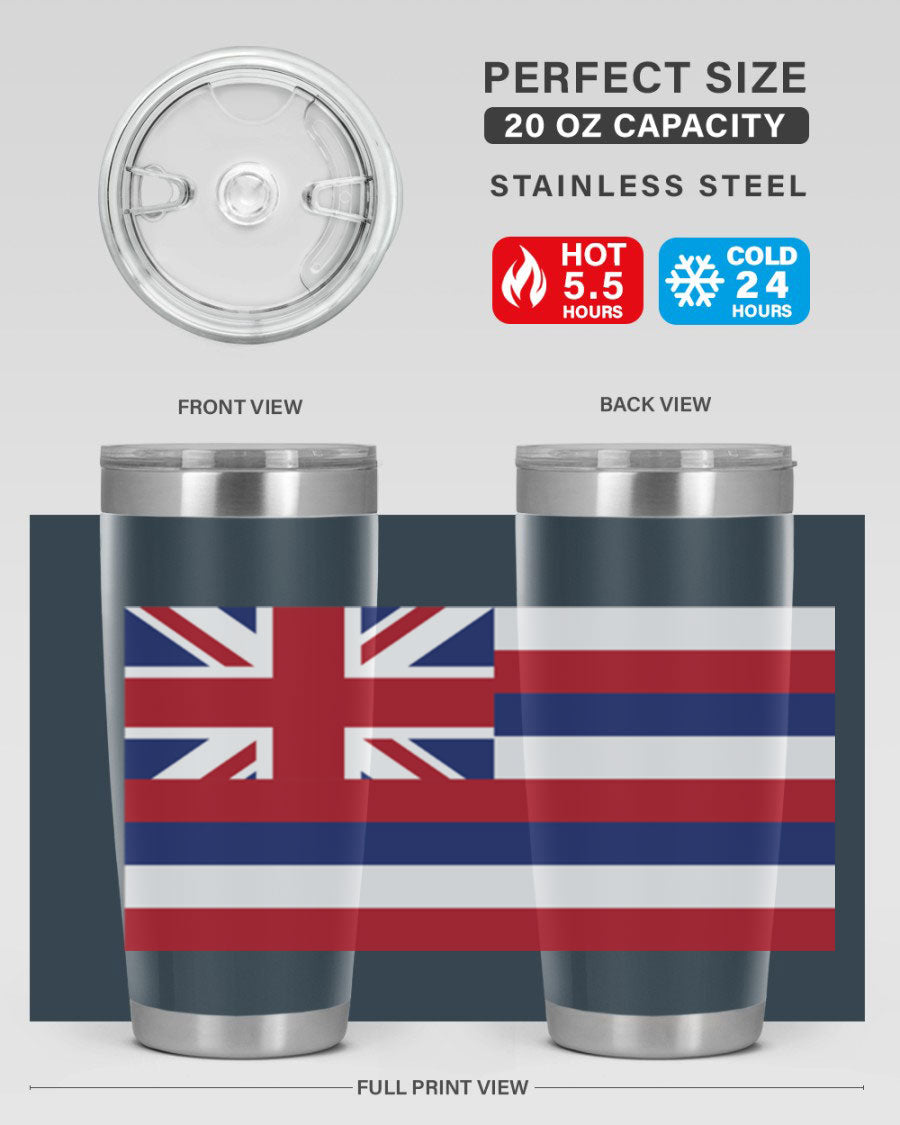 Hawaii 41# Tumbler showcasing double wall vacuum insulation and vibrant design, perfect for hot and cold beverages.