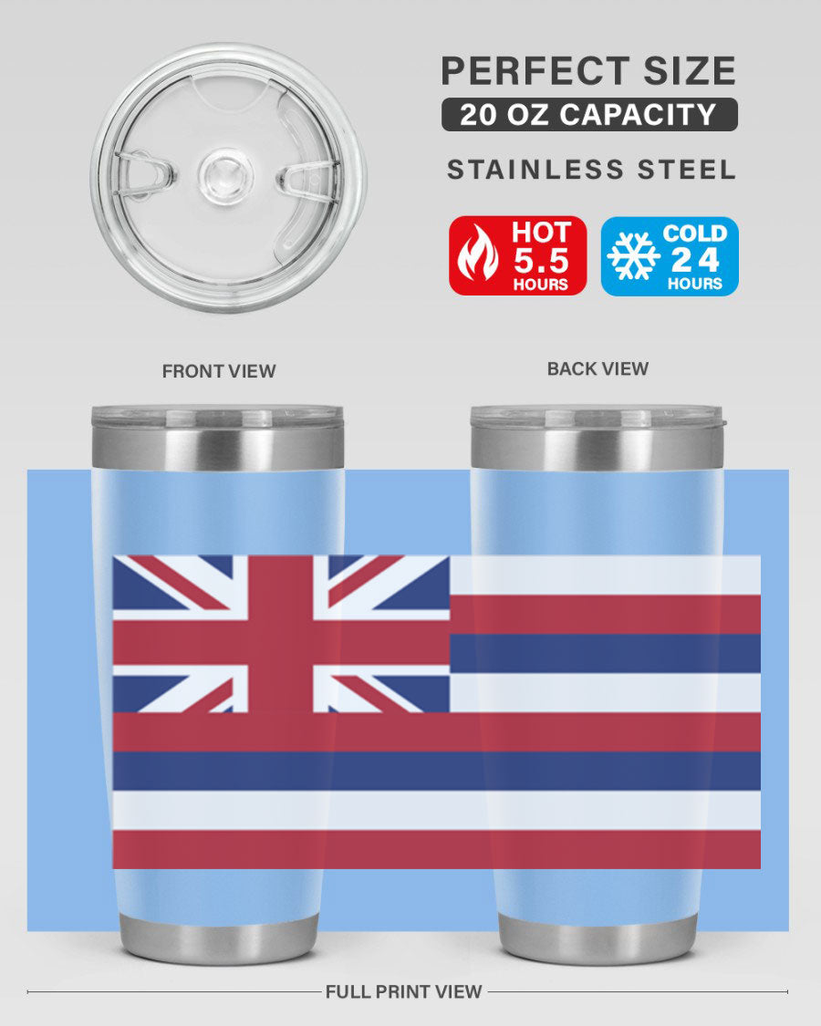 Hawaii 41# Tumbler showcasing double wall vacuum insulation and vibrant design, perfect for hot and cold beverages.