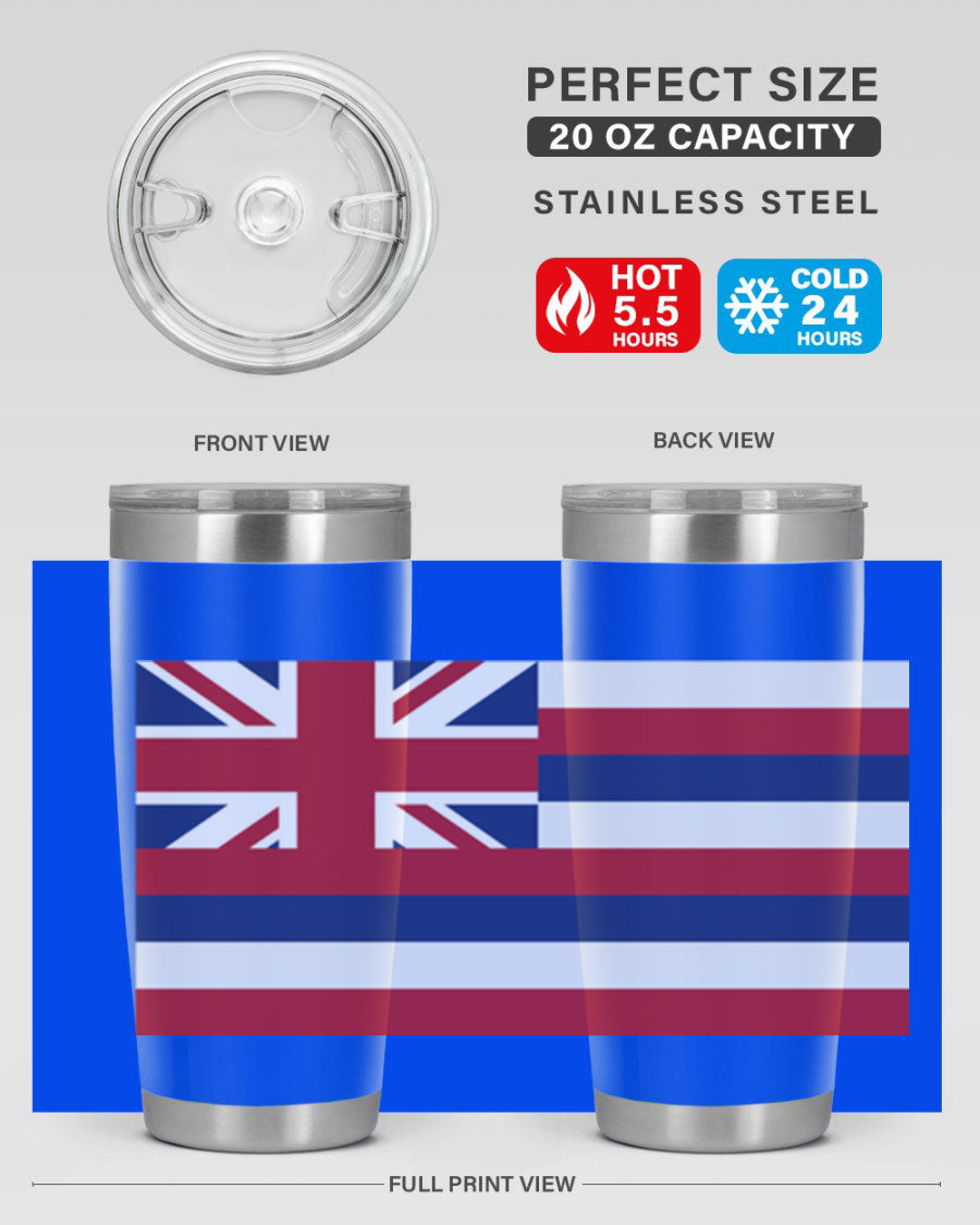 Hawaii 41# Tumbler showcasing double wall vacuum insulation and vibrant design, perfect for hot and cold beverages.