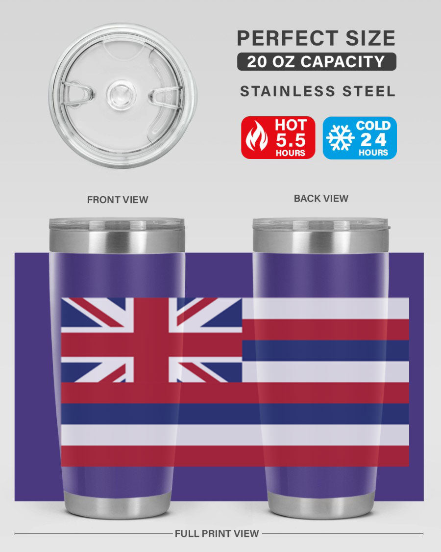 Hawaii 41# Tumbler showcasing double wall vacuum insulation and vibrant design, perfect for hot and cold beverages.