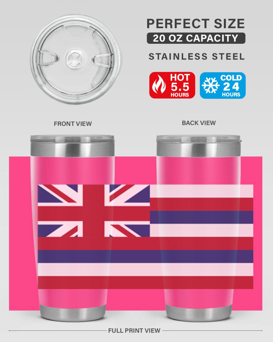 Hawaii 41# Tumbler showcasing double wall vacuum insulation and vibrant design, perfect for hot and cold beverages.