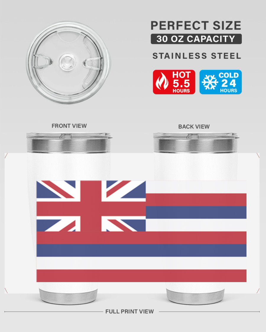 Hawaii 41# Tumbler showcasing double wall vacuum insulation and vibrant design, perfect for hot and cold beverages.