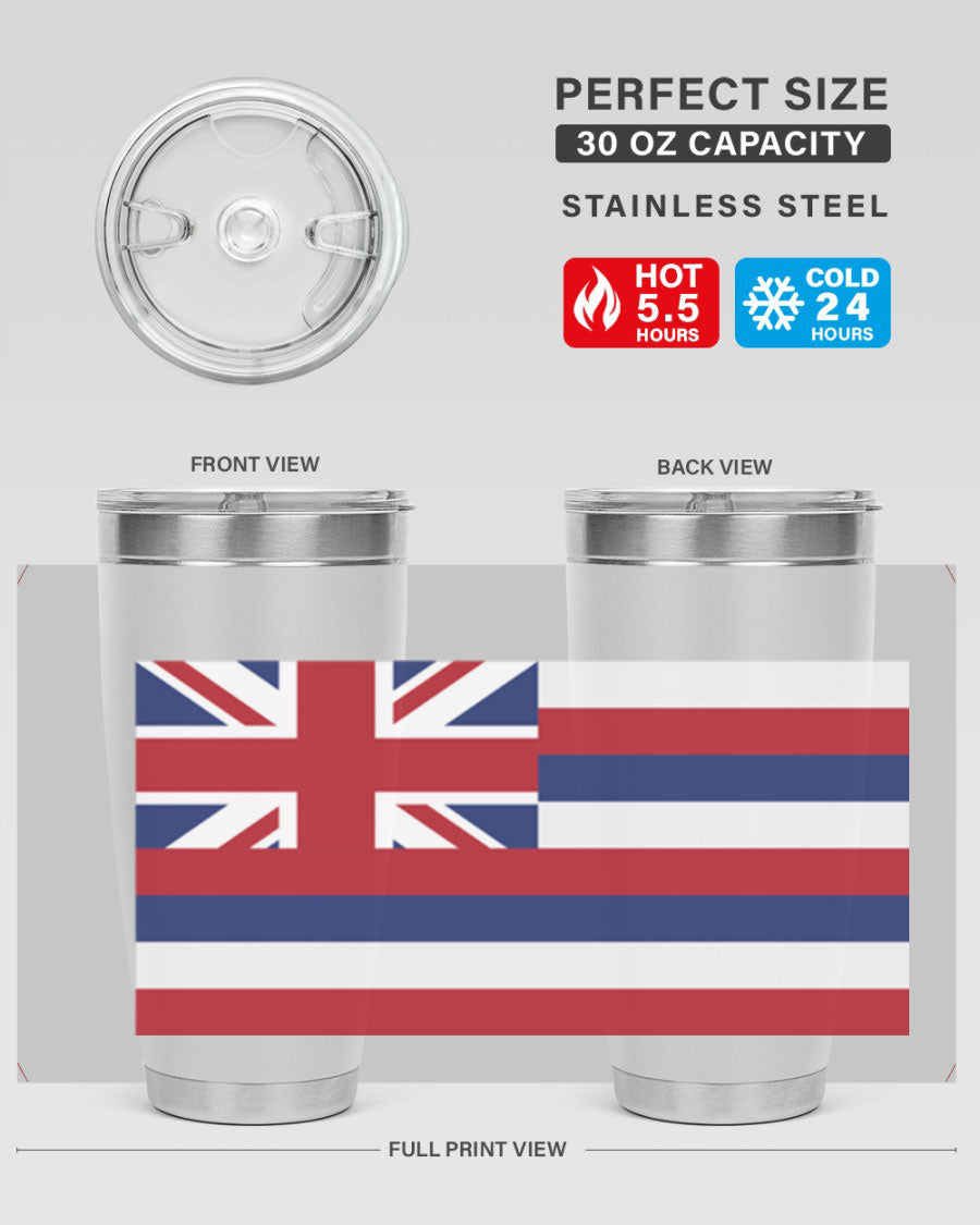 Hawaii 41# Tumbler showcasing double wall vacuum insulation and vibrant design, perfect for hot and cold beverages.