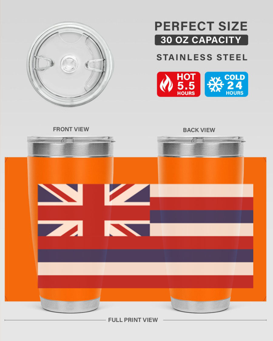 Hawaii 41# Tumbler showcasing double wall vacuum insulation and vibrant design, perfect for hot and cold beverages.