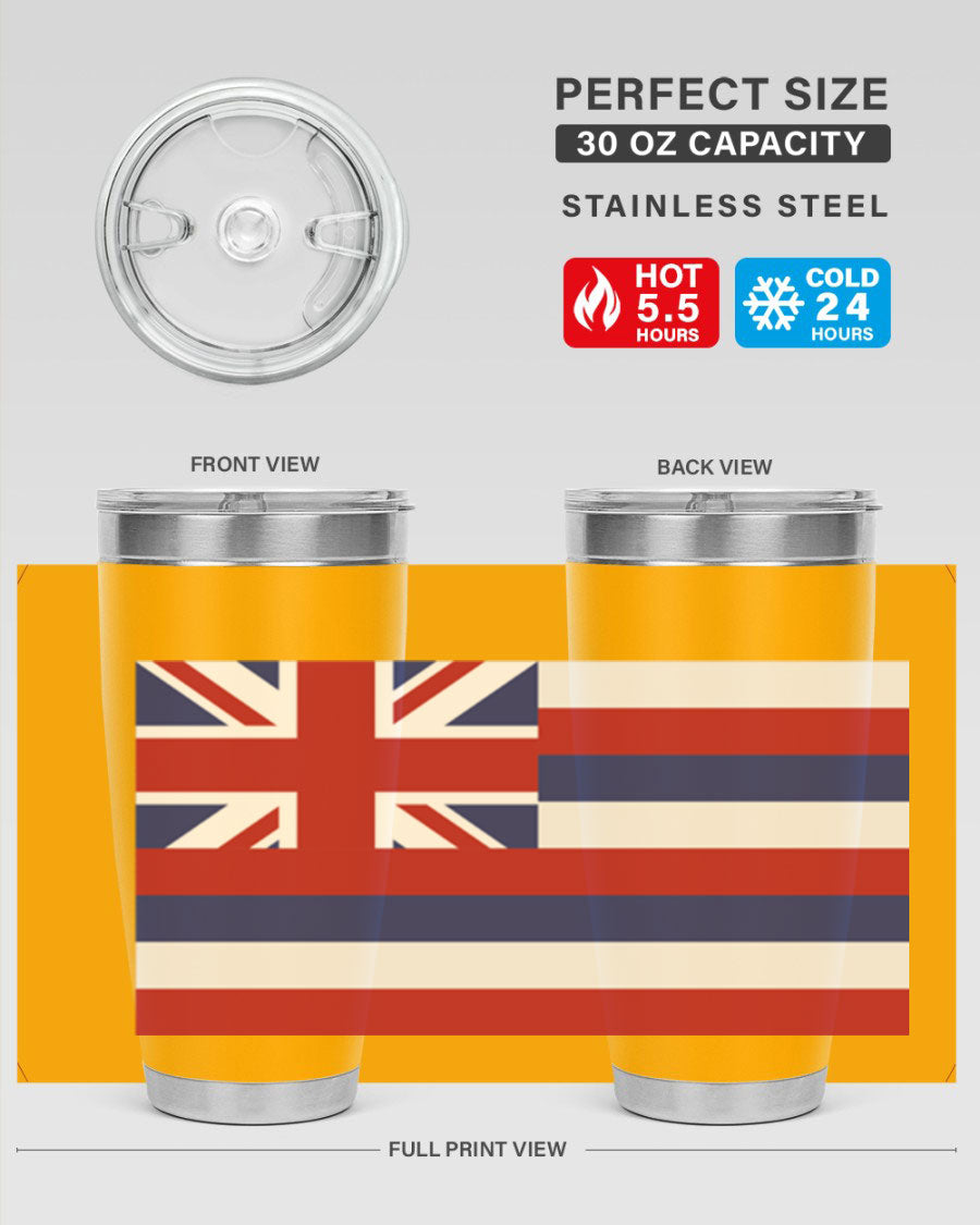 Hawaii 41# Tumbler showcasing double wall vacuum insulation and vibrant design, perfect for hot and cold beverages.
