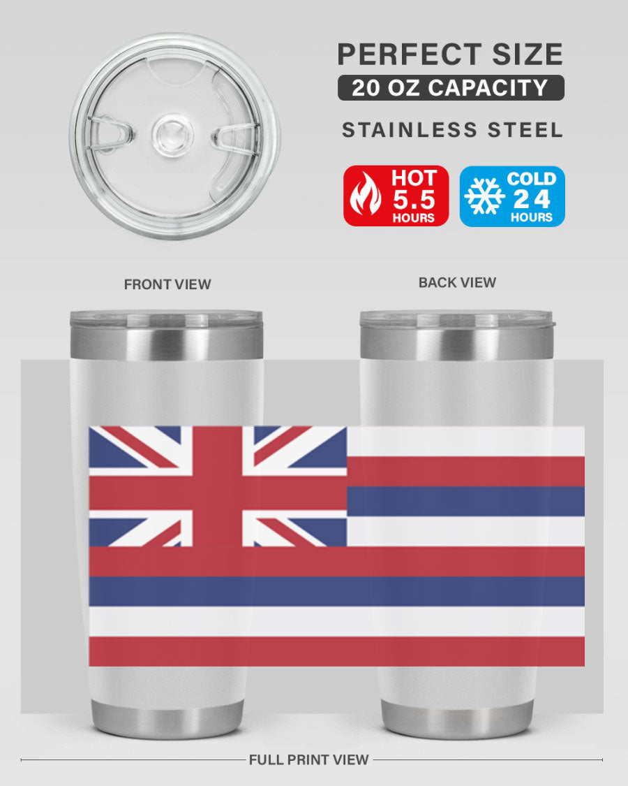 Hawaii 41# Tumbler showcasing double wall vacuum insulation and vibrant design, perfect for hot and cold beverages.