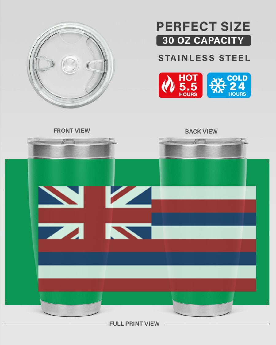Hawaii 41# Tumbler showcasing double wall vacuum insulation and vibrant design, perfect for hot and cold beverages.