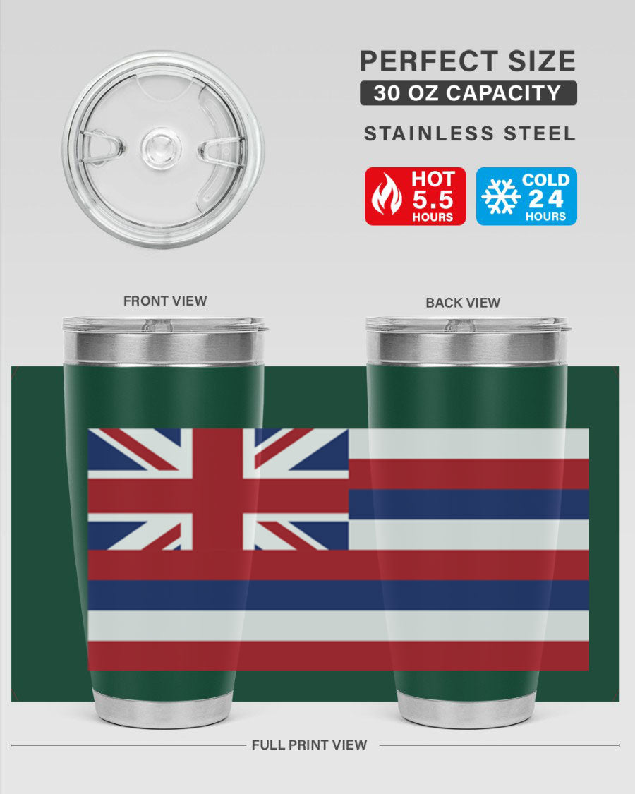 Hawaii 41# Tumbler showcasing double wall vacuum insulation and vibrant design, perfect for hot and cold beverages.